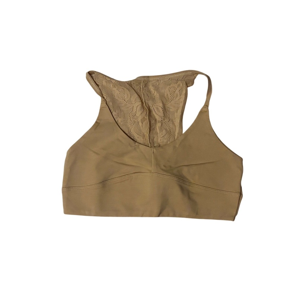 Franki by Francesca's Girls Nude Cotton Lace Racerback Bralette Youth 8‎ NEW